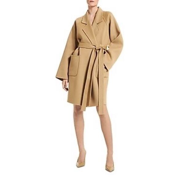 Michael Kors Collection Double Face Wool Melton Bathrobe Coat - Picture 1 of 13